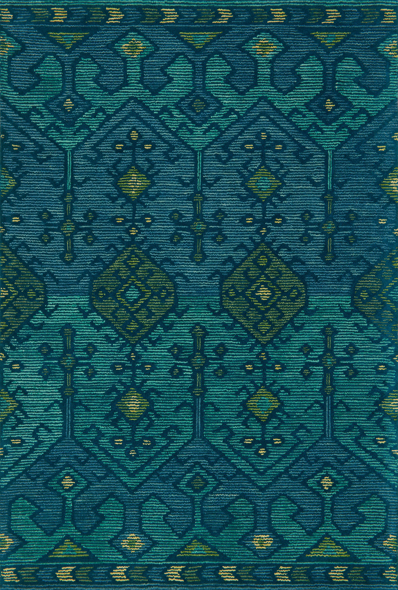 GEMOLOGY Collection Wool Rug  in  GREEN / TEAL Green Runner Hand-Tufted Wool