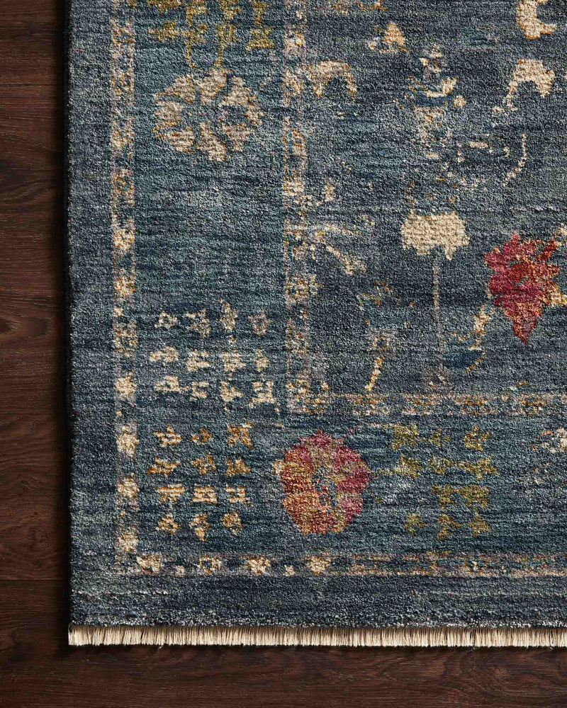 GIADA Collection Rug  in  Denim / Multi Blue Accent Power-Loomed Viscose