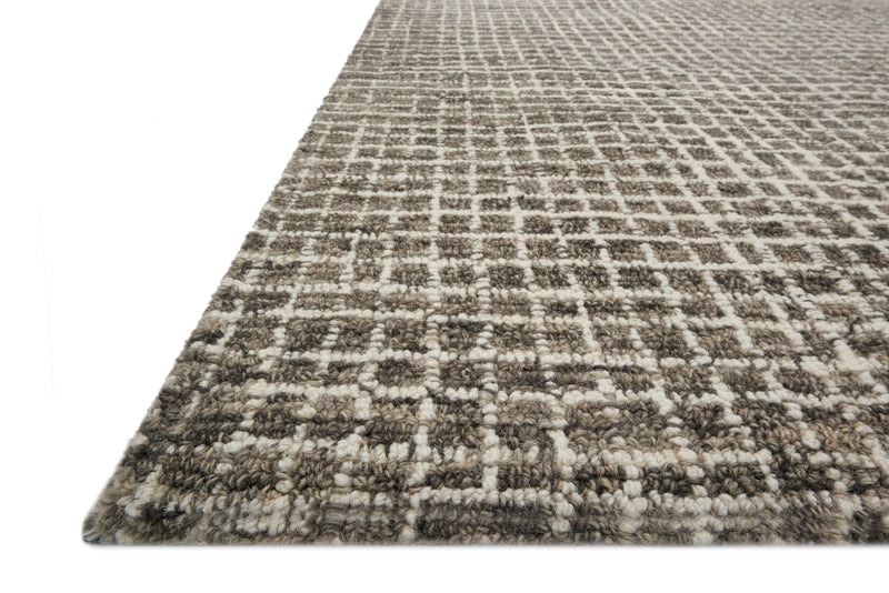 GIANA Collection Wool Rug  in  CHARCOAL / SAND Gray Runner Hand-Hooked Wool