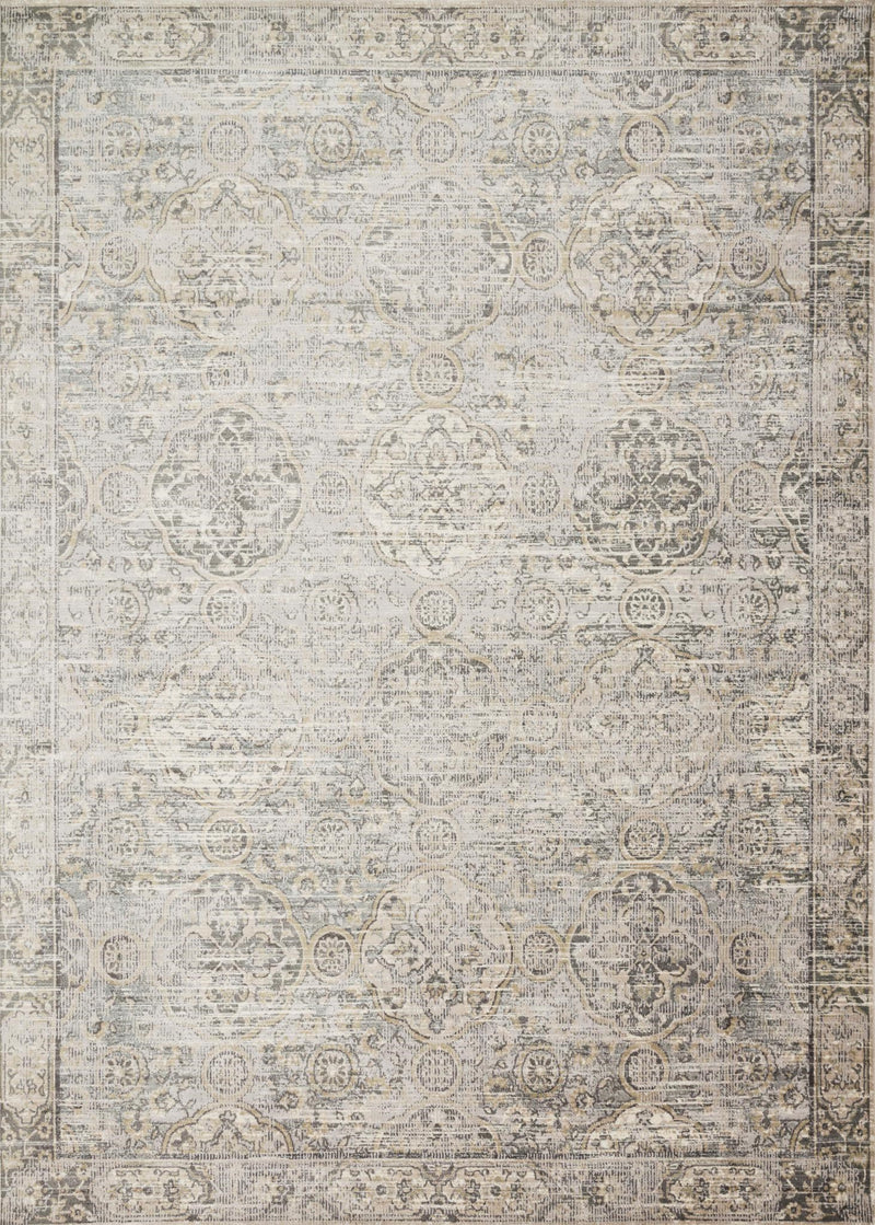 GRIFFIN Collection Rug  in  GREY / GOLD Gray Runner Power-Loomed Viscose