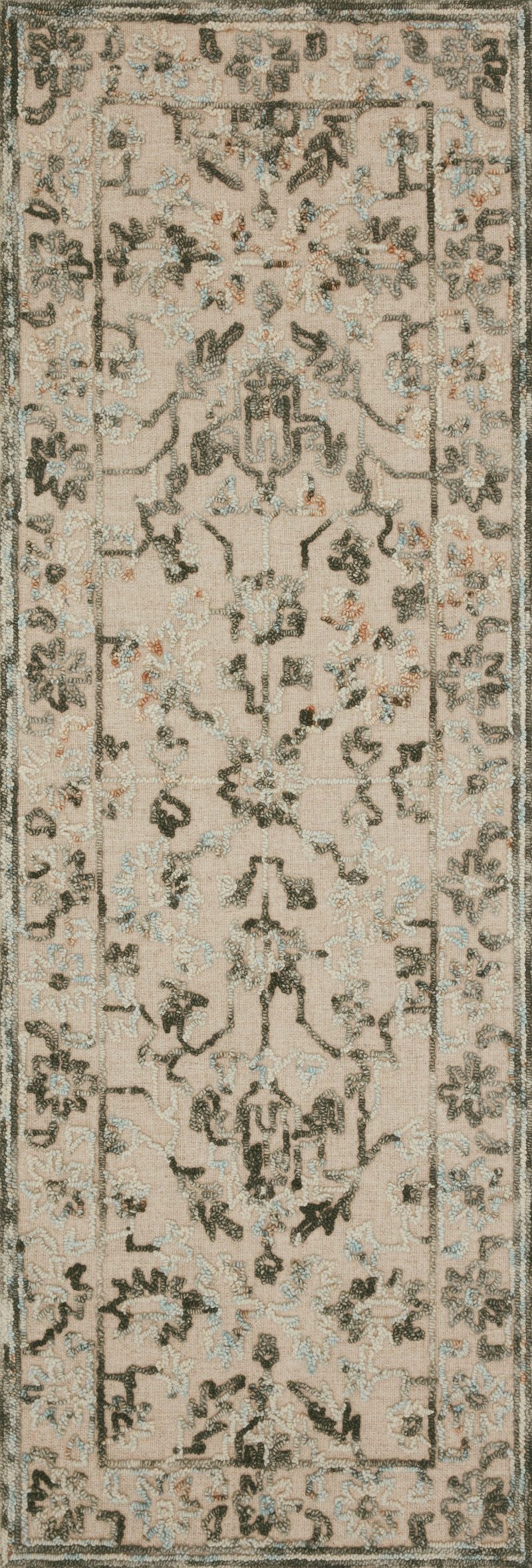 Halle Collection Wool Rug  in  Grey / Sky Gray Accent Hand-Hooked Wool