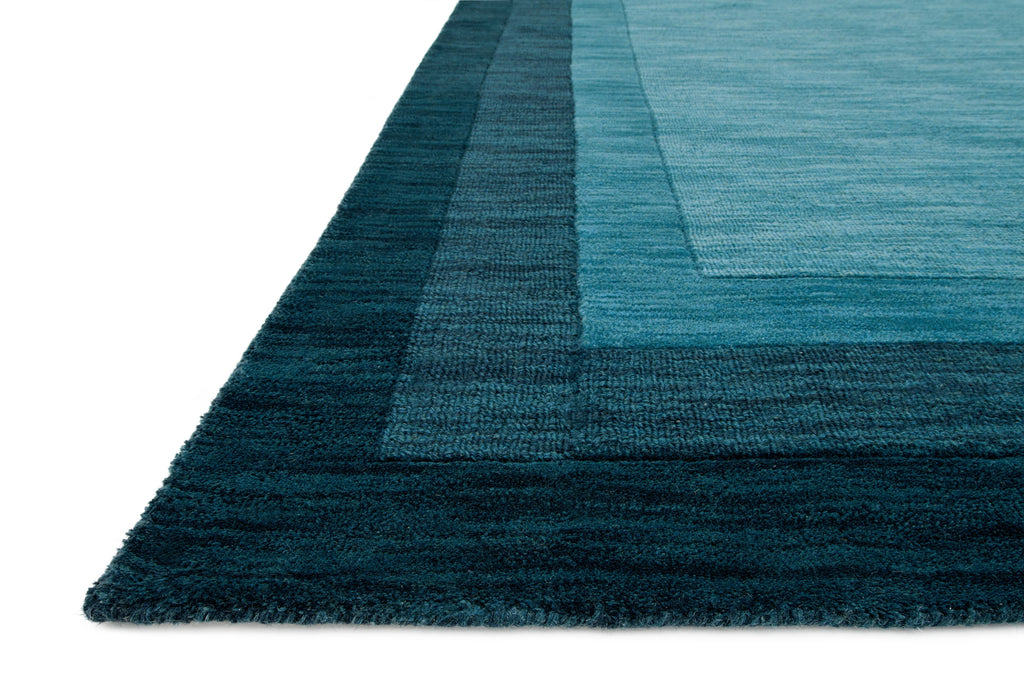 HAMILTON Collection Wool Rug  in  TEAL Blue Small Hand-Loomed Wool
