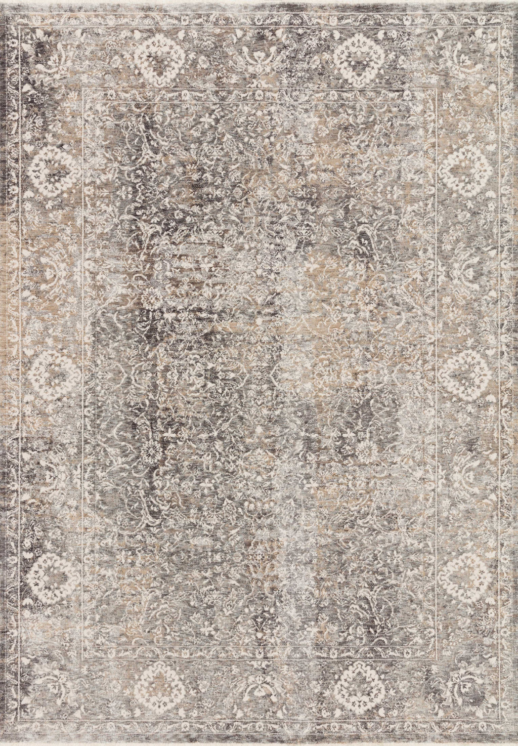 HOMAGE Collection Rug  in  STONE / IVORY Gray Accent Power-Loomed Jute/Wool