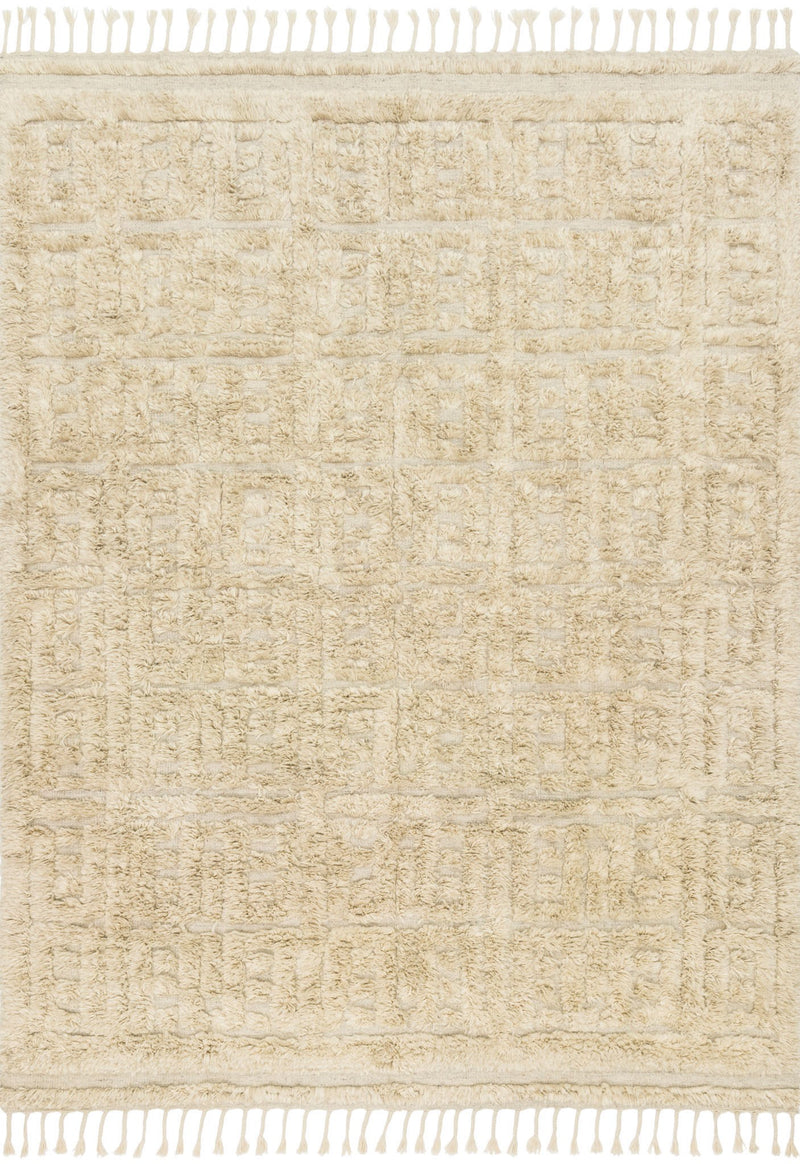 HYGGE Collection Wool Rug  in  OATMEAL / SAND Beige Small Hand-Loomed Wool