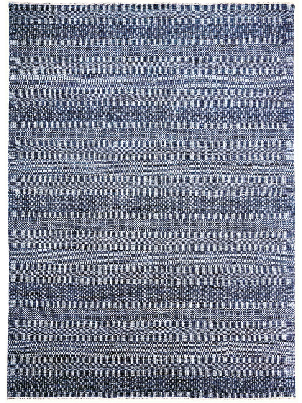 JANSON Collection Wool & Viscose Rug in Navy Silver