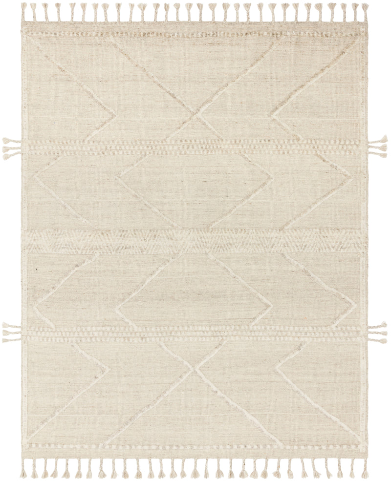 IMAN Collection Wool Rug  in  BEIGE / IVORY Beige Accent Hand-Knotted Wool
