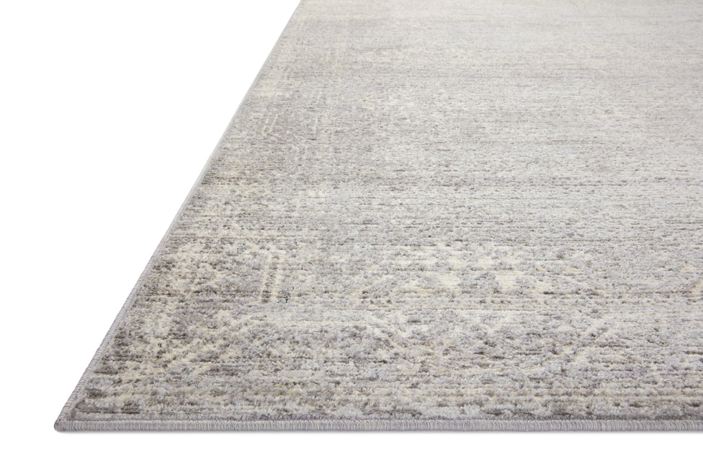INDRA Collection Rug  in  Silver / Ivory Gray Accent Power-Loomed Polypropylene/Polyester