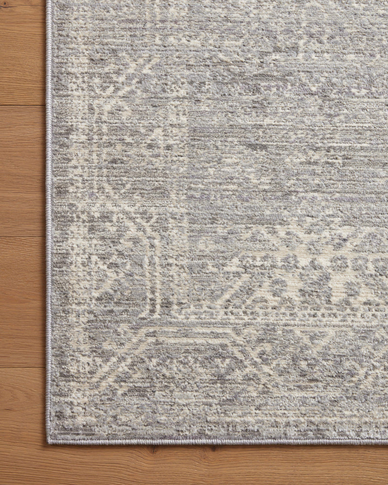INDRA Collection Rug  in  Silver / Ivory Gray Accent Power-Loomed Polypropylene/Polyester