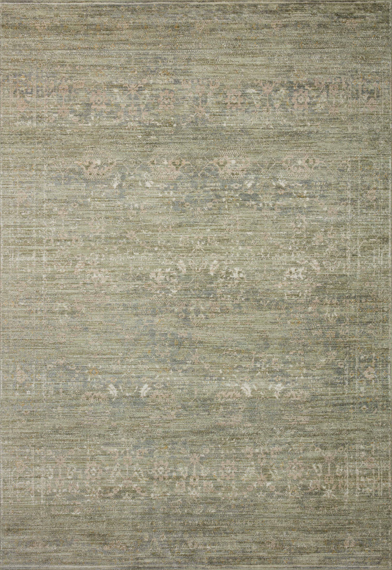 INDRA Collection Rug  in  Sage / Natural Green Accent Power-Loomed Polypropylene/Polyester