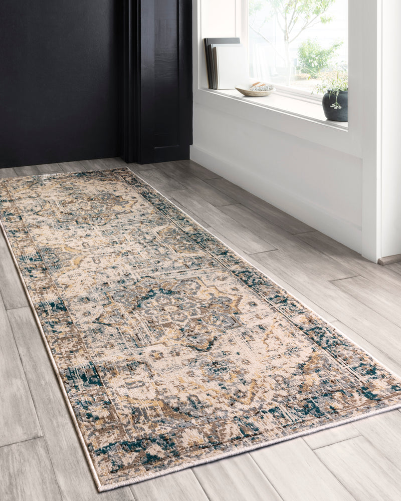ISADORA Collection Rug  in  OATMEAL / BARK Beige Accent Power-Loomed Polypropylene