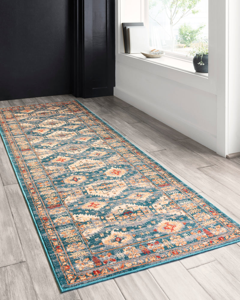 ISADORA Collection Rug  in  LAGOON / MULTI Blue Accent Power-Loomed Polypropylene