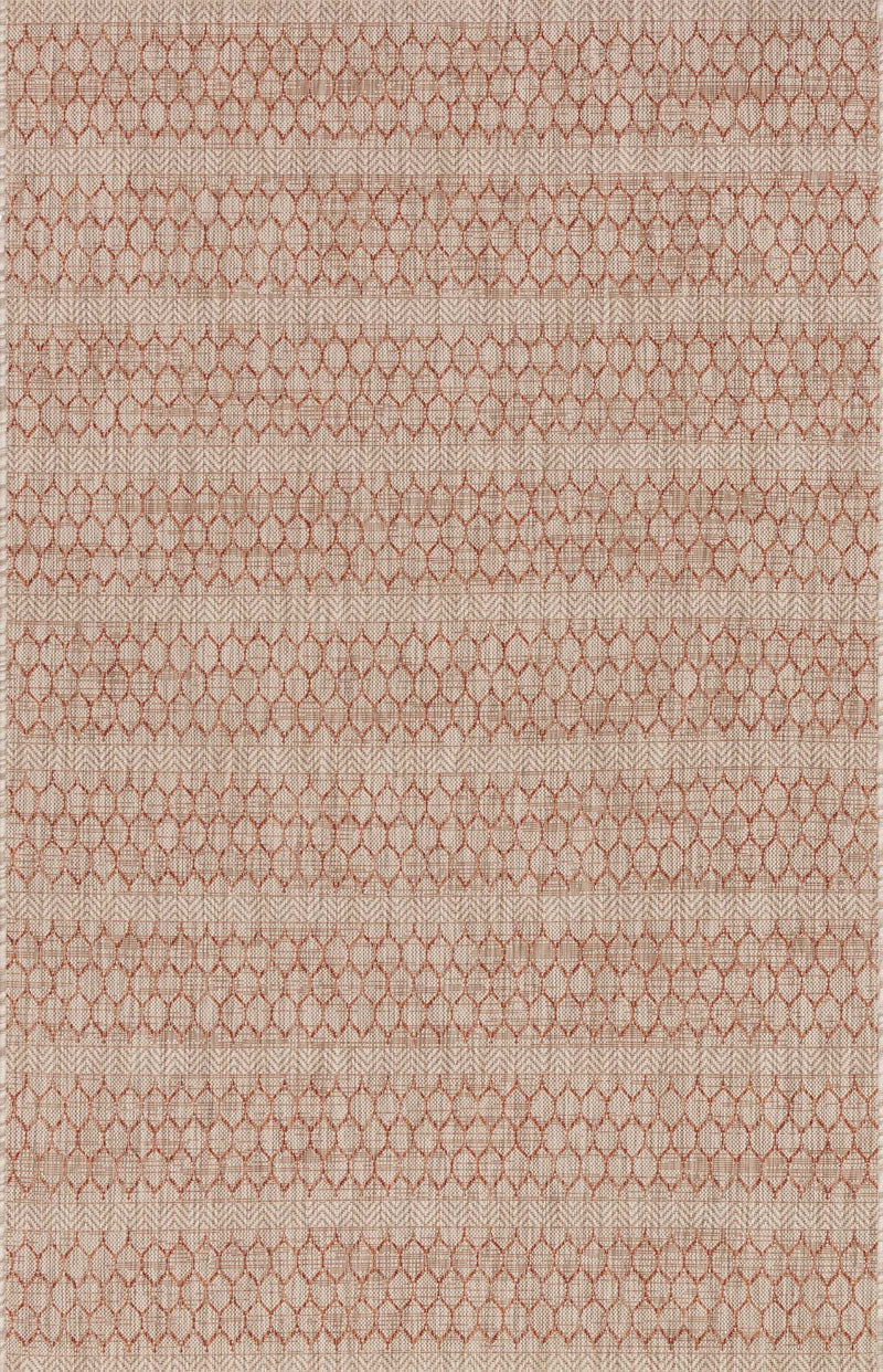 VENICE BEACH Collection Rug in RED / IVORY