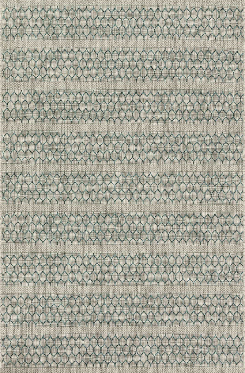 ISLE Collection Rug  in  GREY / TEAL Gray Small Power-Loomed Polypropylene