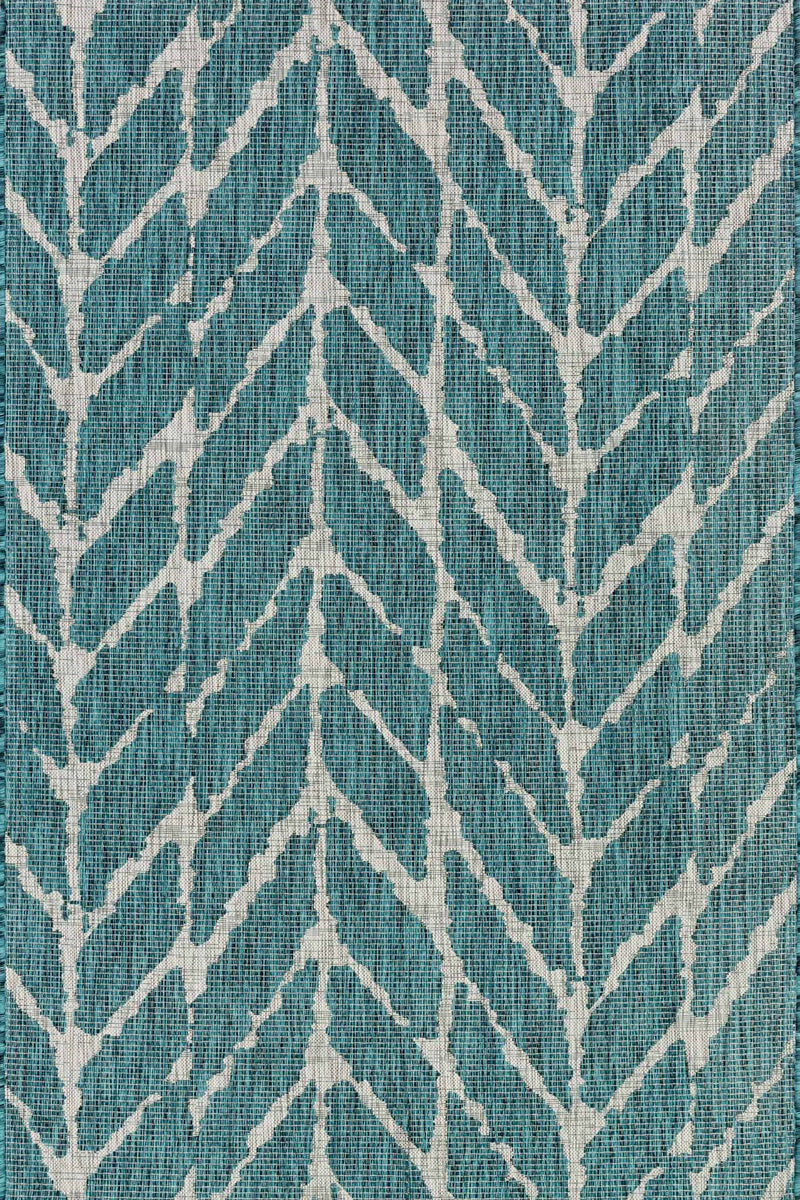 ISLE Collection Rug  in  TEAL / GREY Blue Small Power-Loomed Polypropylene