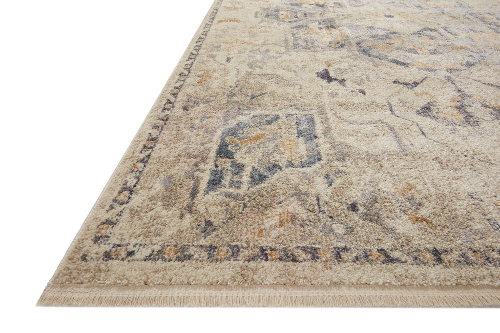 Janey Collection Rug  in  Natural / Indigo Beige Accent Power-Loomed Viscose