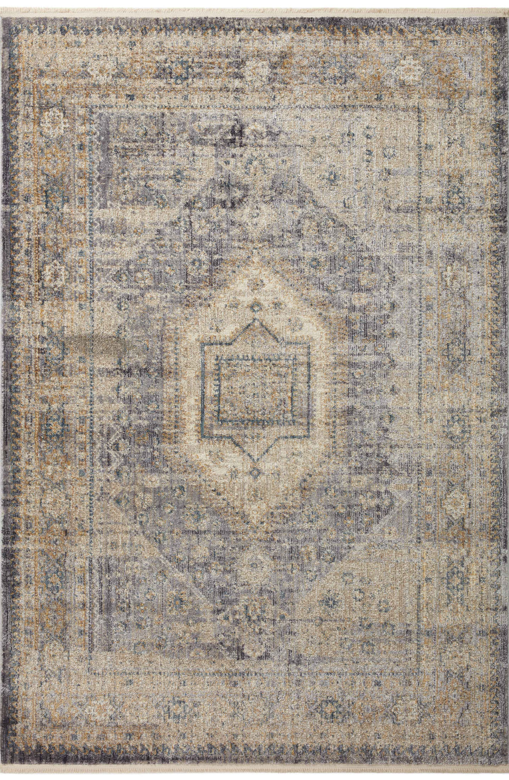 Janey Collection Rug  in  Slate / Gold Gray Accent Power-Loomed Viscose