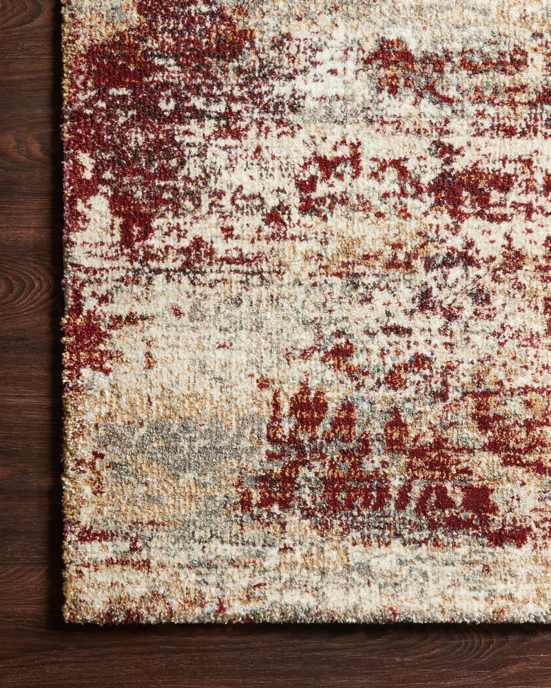 JASMINE Collection Wool/Viscose Rug  in  Dove / Rust Brown Accent Power-Loomed Wool/Viscose