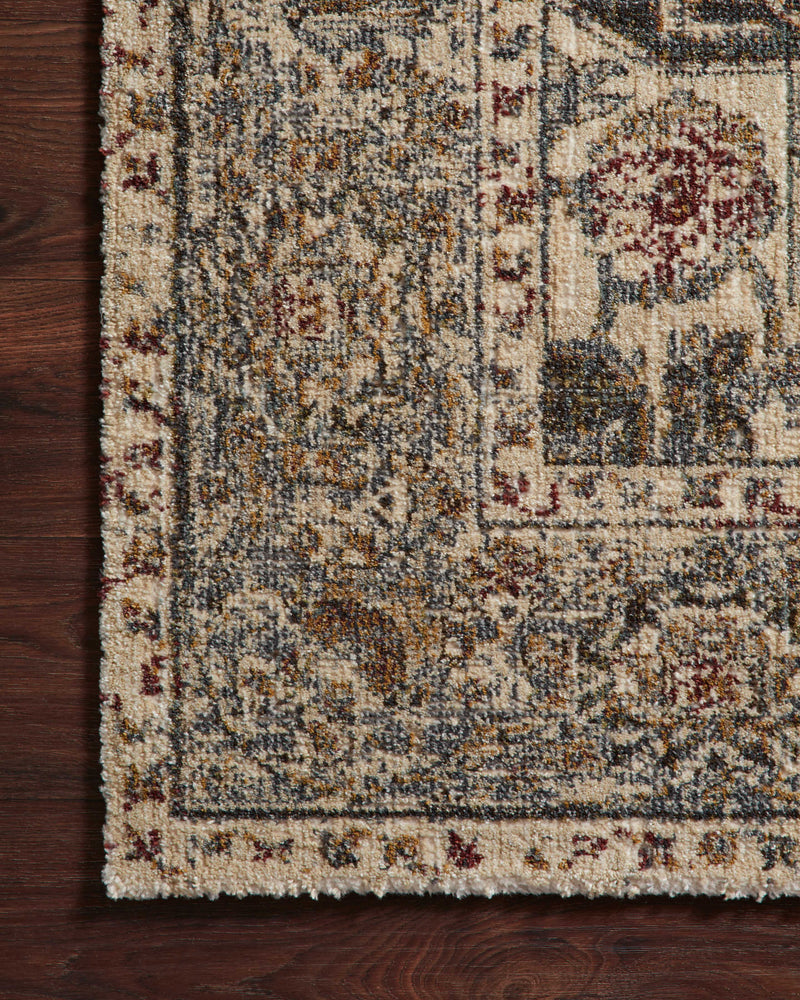 JASMINE Collection Rug  in  Dove / Denim Brown Accent Power-Loomed Viscose
