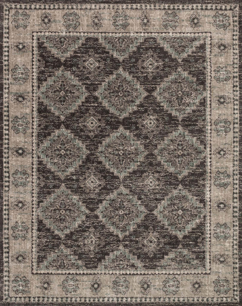 JOSEPHINE Collection Rug  in  CHARCOAL / TAUPE Gray Runner Machine-Made Polyester