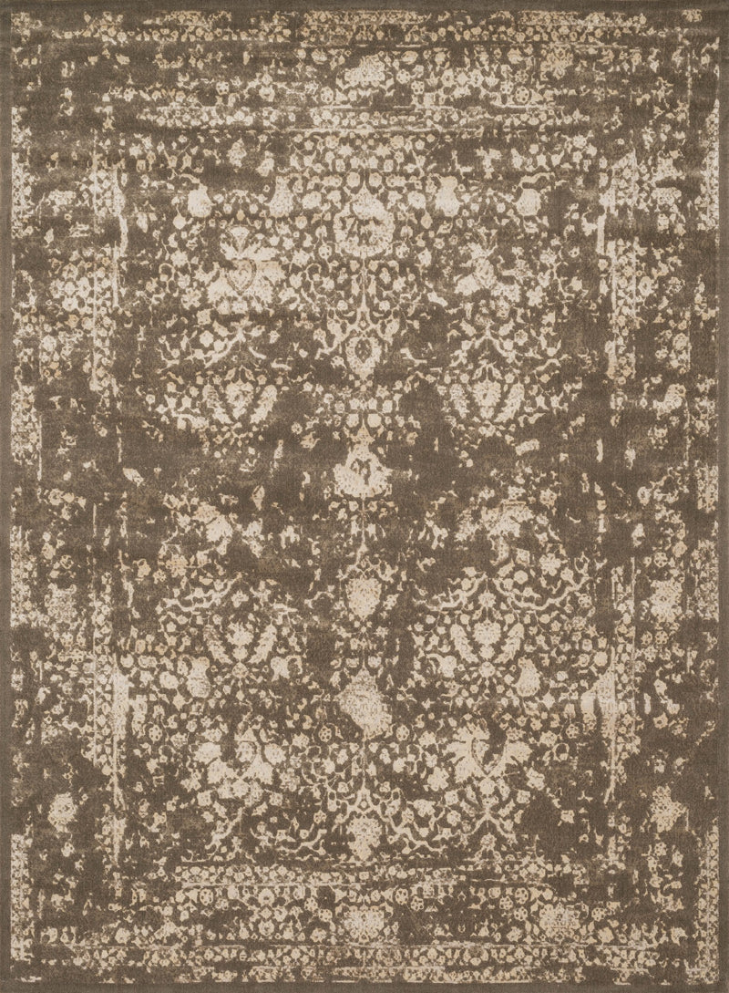 JOURNEY Collection Wool/Viscose Rug  in  DARK TAUPE / IVORY Green Runner Machine-Made Wool/Viscose
