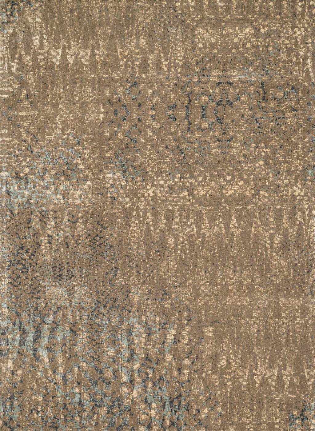 JOURNEY Collection Wool/Viscose Rug  in  STONE / BLUE Gray Runner Machine-Made Wool/Viscose