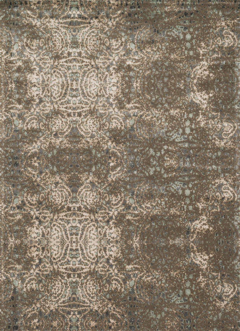 JOURNEY Collection Wool/Viscose Rug  in  DK TAUPE / MULTI Brown Runner Machine-Made Wool/Viscose