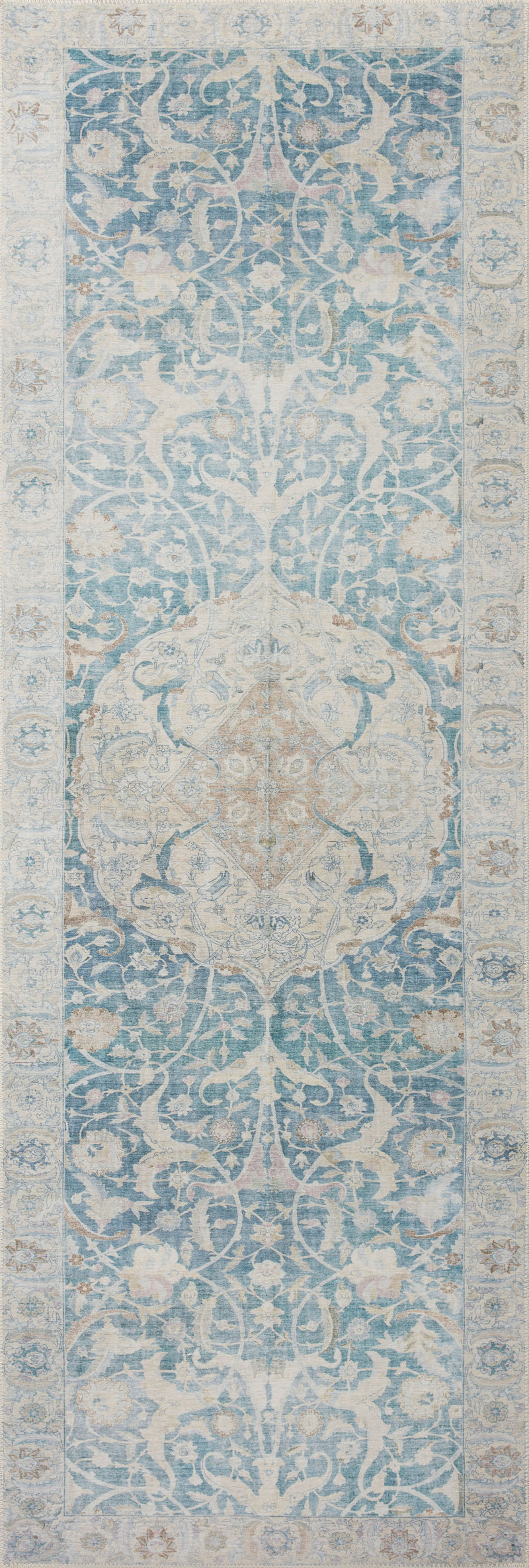 JULES Collection Rug  in  ANTIQUE / SKY Beige Accent Power-Loomed Polyester