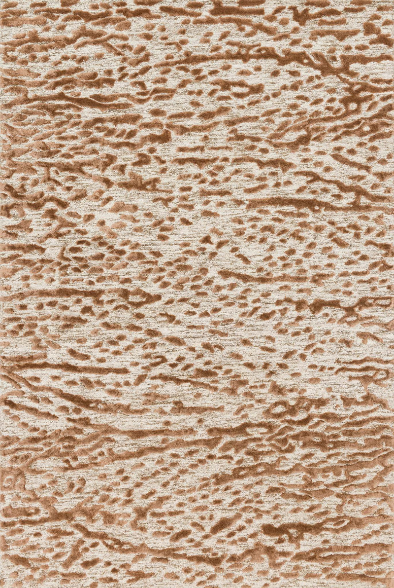 JUNEAU Collection Rug  in  OATMEAL / TERRACOTTA Beige Small Hand-Tufted Viscose