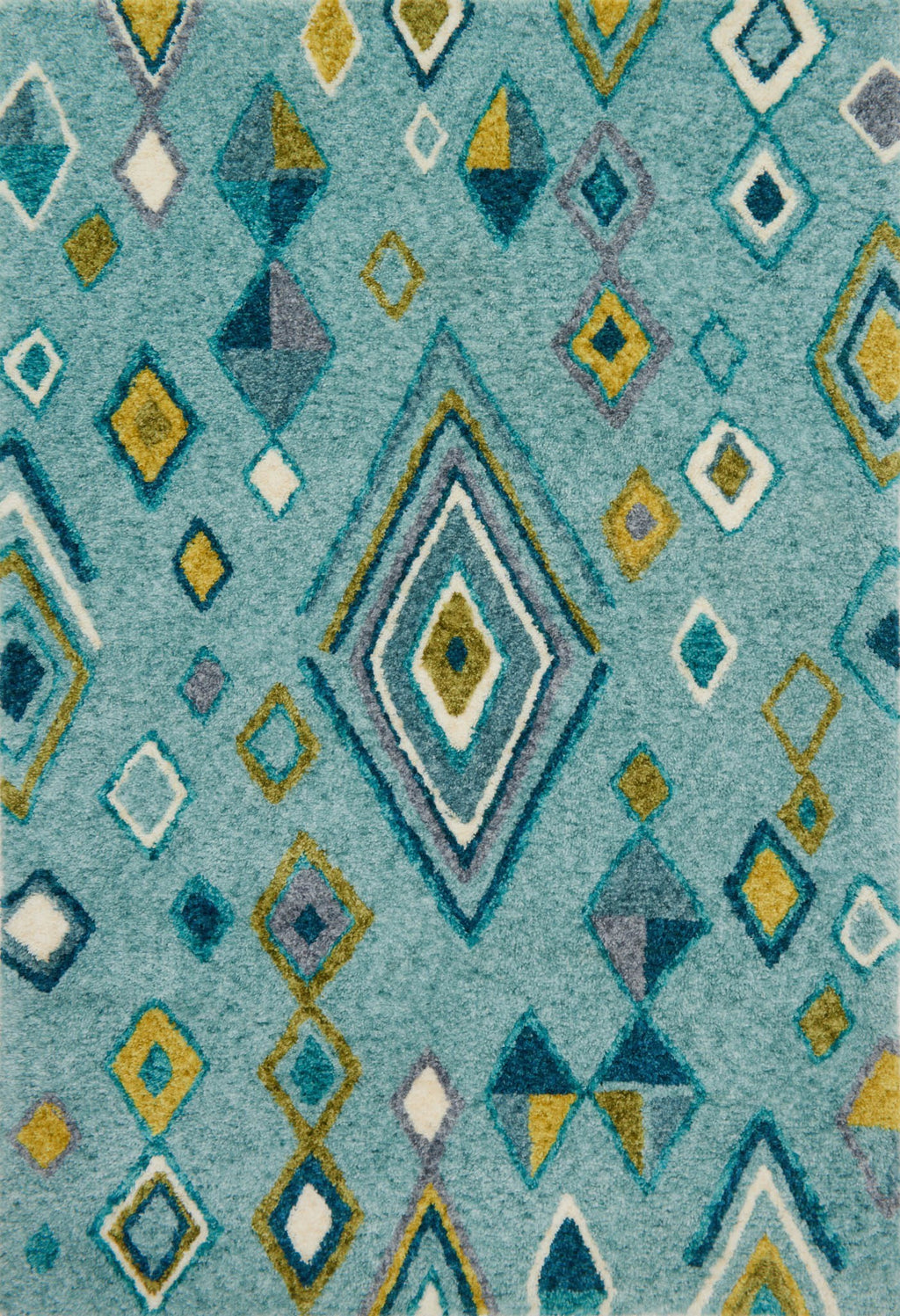 KALLIOPE Collection Rug  in  AQUA / TEAL Blue Small Hand-Woven Polyester