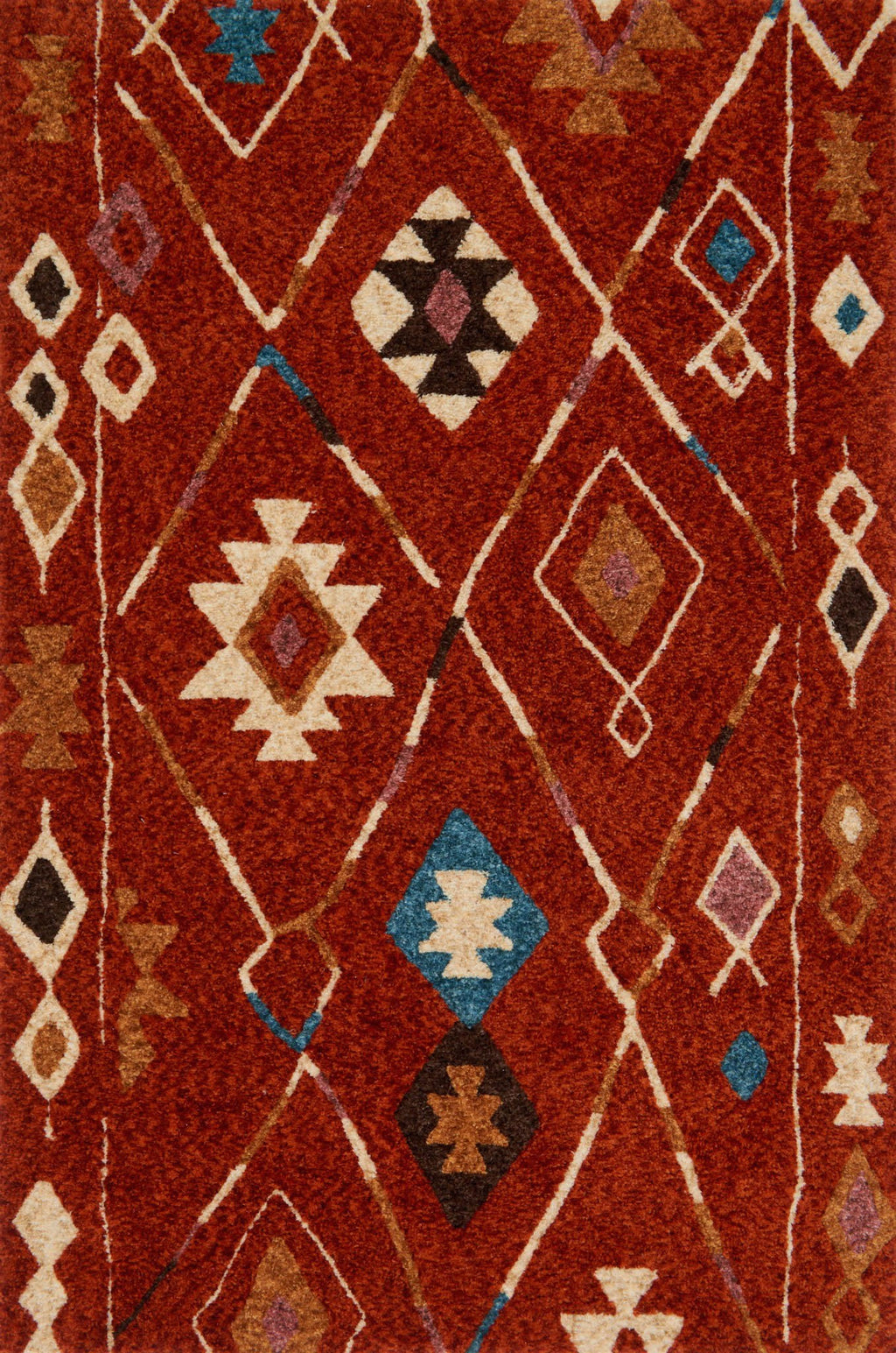 KALLIOPE Collection Rug  in  SPICE / BLUE Red Small Hand-Woven Polyester