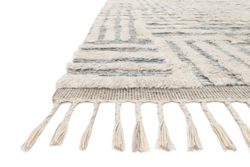 KHALID Collection Wool Rug  in  IVORY / SKY Ivory Accent Hand-Knotted Wool