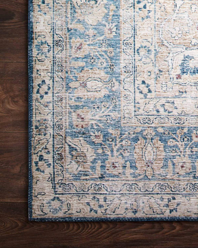LAYLA Collection Rug in BLUE / TANGERINE