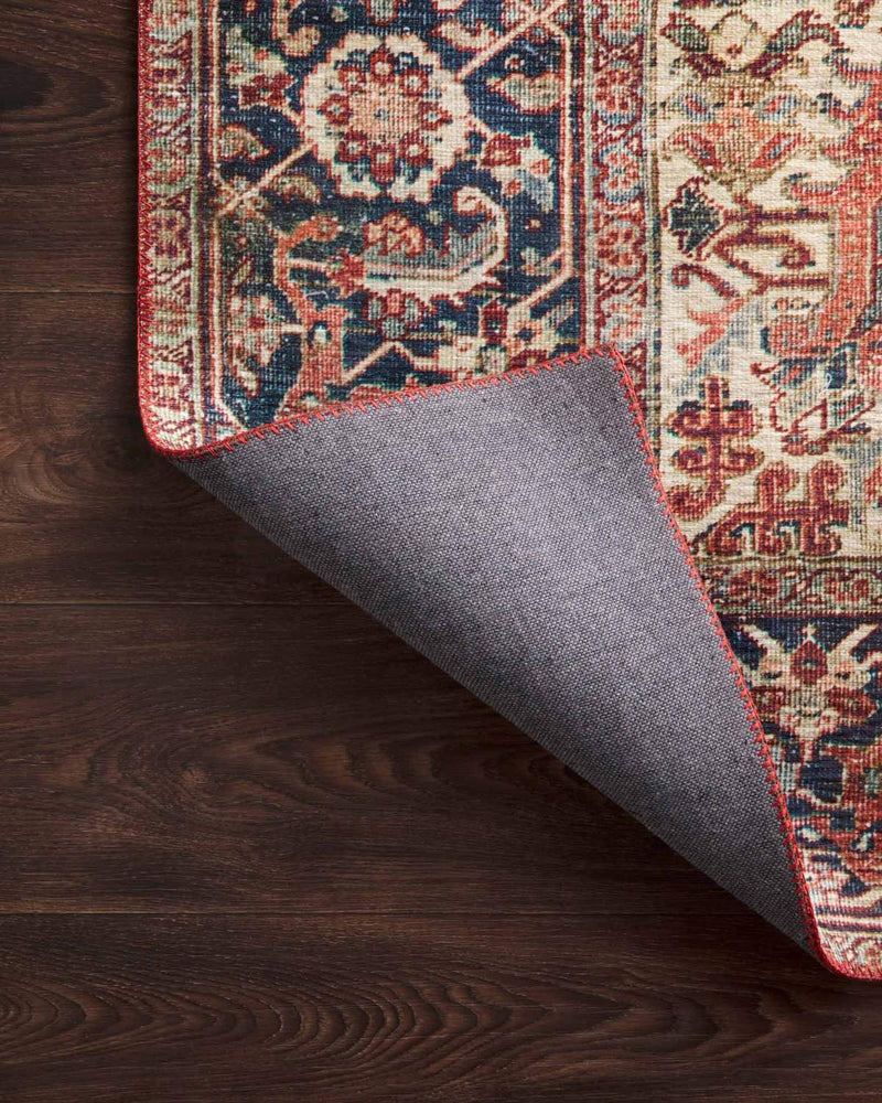 Layla Collection Rug in Red / Navy
