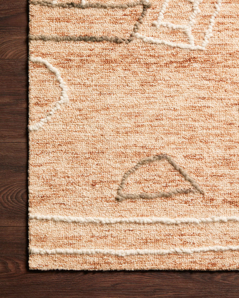 LEELA Collection Wool Rug  in  Terracotta / Natural Orange Accent Hand-Tufted Wool