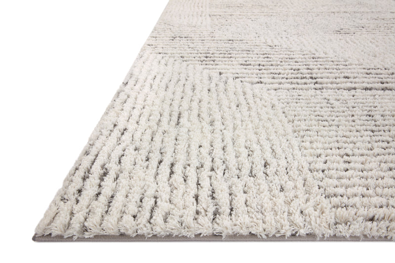 LEVITT Collection Rug  in  Ivory / Grey Ivory Accent Power-Loomed Polyester