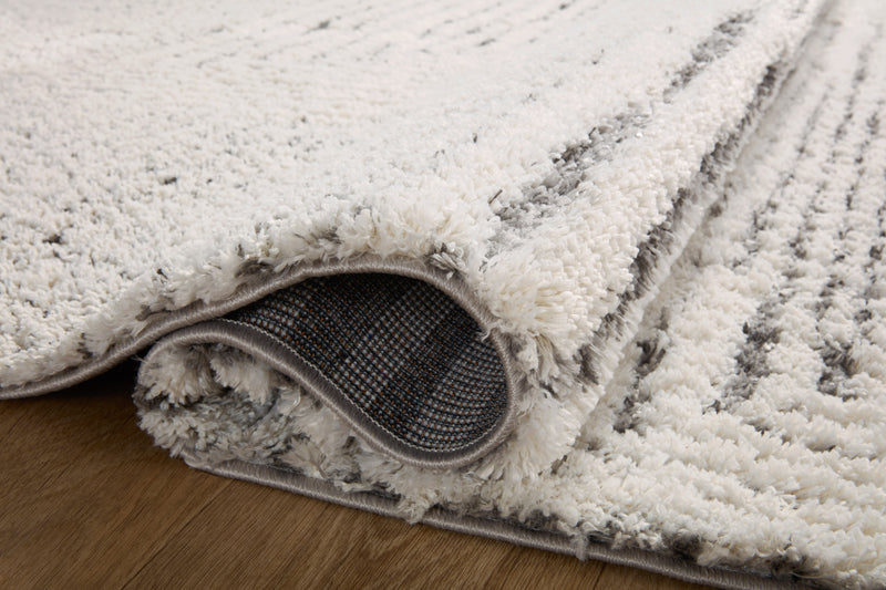 LEVITT Collection Rug  in  Ivory / Grey Ivory Accent Power-Loomed Polyester