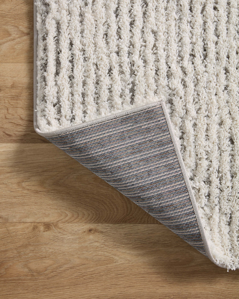 LEVITT Collection Rug  in  Ivory / Grey Ivory Accent Power-Loomed Polyester