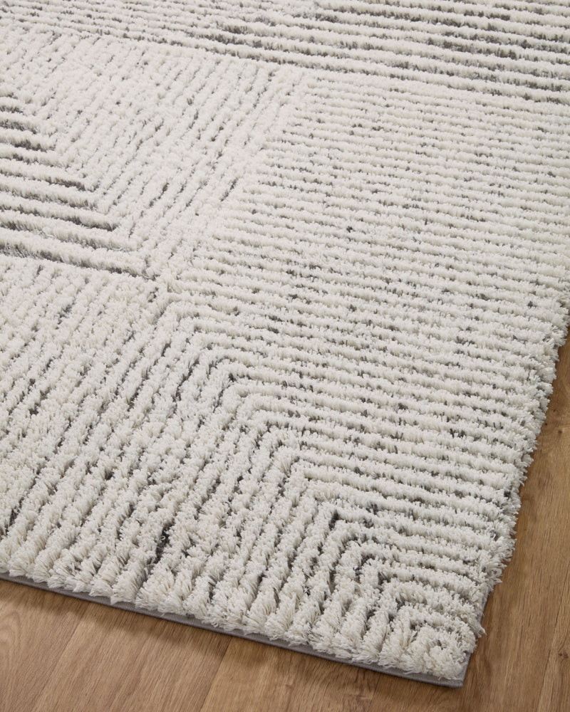 LEVITT Collection Rug  in  Ivory / Grey Ivory Accent Power-Loomed Polyester