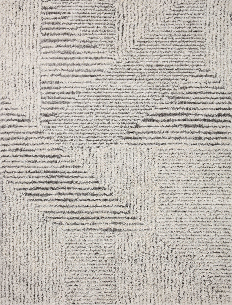 LEVITT Collection Rug  in  Ivory / Grey Ivory Accent Power-Loomed Polyester