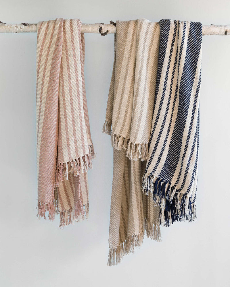 LORA Throw in BLUSH / IVORY Red Small Cotton