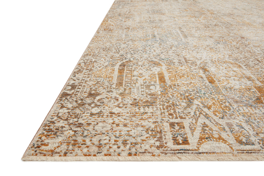 LOURDES Collection Rug  in  Ivory / Orange Ivory Accent Power-Loomed Polypropylene/Polyester
