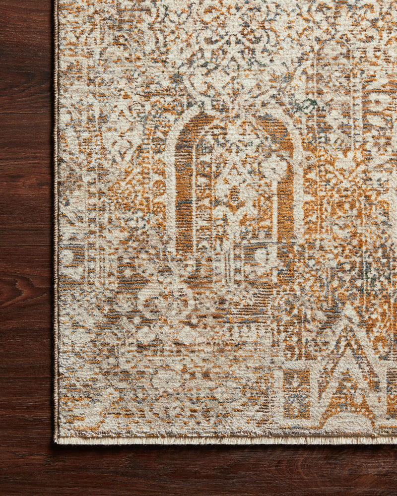 LOURDES Collection Rug  in  Ivory / Orange Ivory Accent Power-Loomed Polypropylene/Polyester