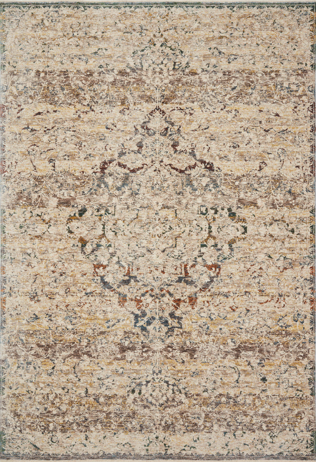 LOURDES Collection Rug  in  Ivory / Multi Ivory Accent Power-Loomed Polypropylene/Polyester