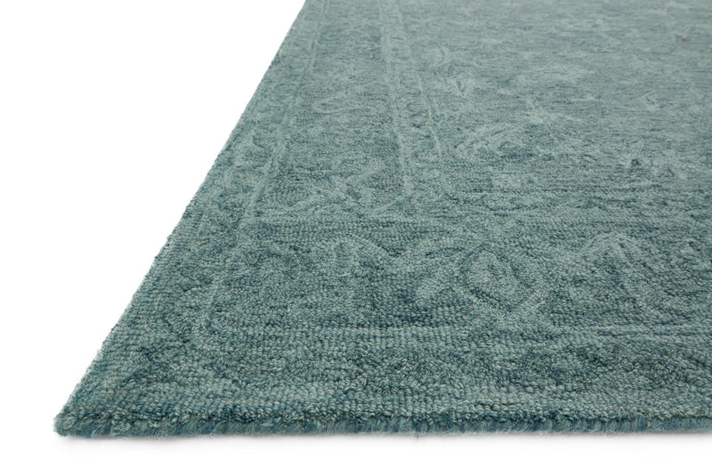 LYLE Collection Wool Rug  in  TEAL Blue Runner Hand-Hooked Wool