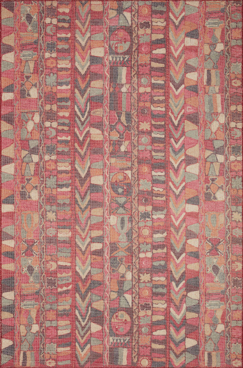 MALIK Collection Rug  in  FUCHSIA / MULTI Red Accent Power-Loomed Polyester