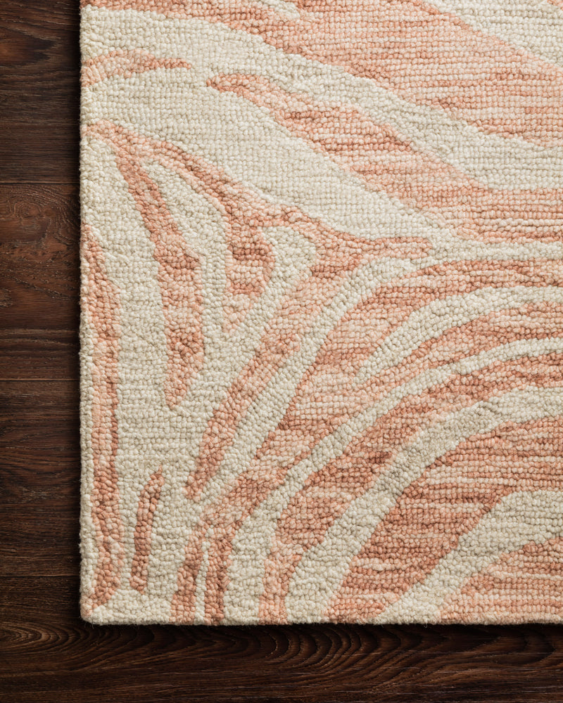 MASAI Collection Wool Rug  in  BLUSH / IVORY Red Accent Hand-Hooked Wool