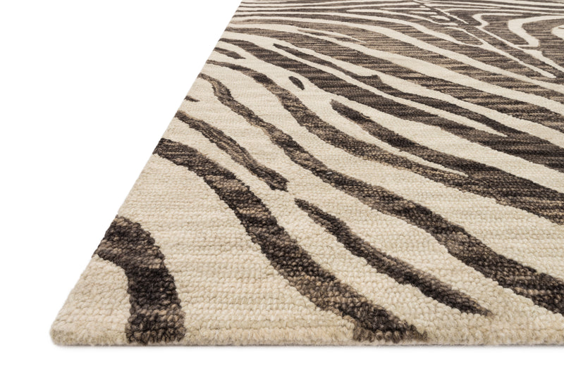 MASAI Collection Wool Rug  in  JAVA / IVORY Brown Accent Hand-Hooked Wool