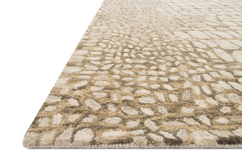 MASAI Collection Wool Rug  in  NEUTRAL Beige Accent Hand-Hooked Wool