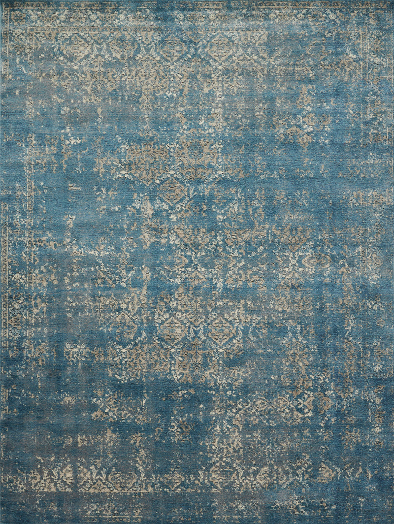 MILLENNIUM Collection Rug  in  BLUE / TAUPE Blue Accent Power-Loomed Jute/Hemp