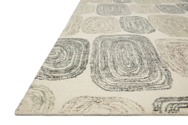 MILO Collection Wool Rug  in  Dk. Grey / Neutral Brown Accent Hand-Tufted Wool